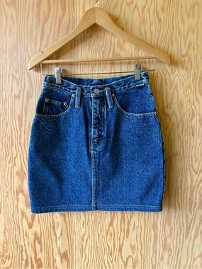 Vintage ESPRIT  Dark Blue Denim Mini Skirt